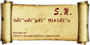 Sóvágó Miklós névjegykártya
